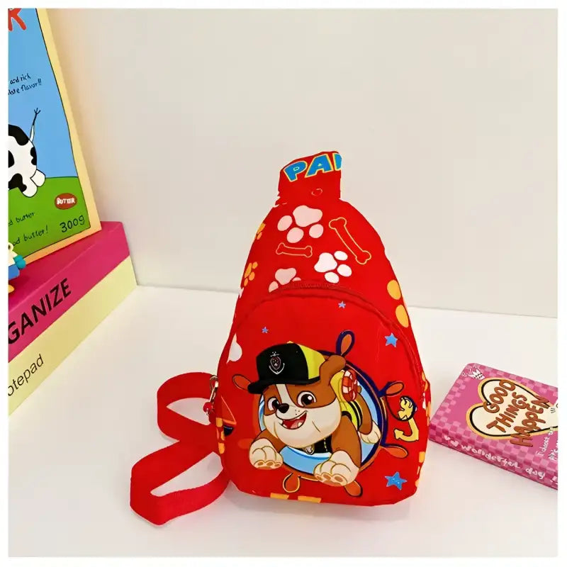 Red Paw Patrol sling bag.