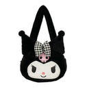 Black plush Kuromi handbag.