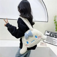 Plush Cinnamoroll shoulder bag.