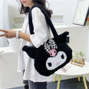 Black plush Kuromi handbag.