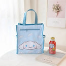 Light blue tote bag with Cinnamoroll design.