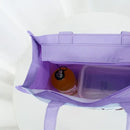 Open purple tote bag.