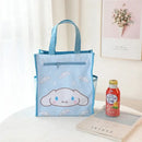 Light blue cartoon tote bag.