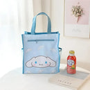 Light blue cartoon tote bag.