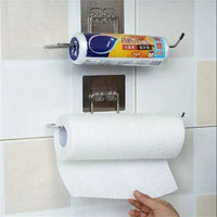 Kitchen paper towel stand glue toilet rack towel hang tissue dispenser roll napkin cabinet storage accessories 2 pieces