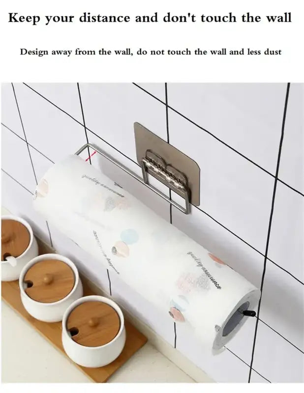 Kitchen paper towel stand glue toilet rack towel hang tissue dispenser roll napkin cabinet storage accessories 2 pieces