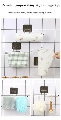 Kitchen paper towel stand glue toilet rack towel hang tissue dispenser roll napkin cabinet storage accessories 2 pieces