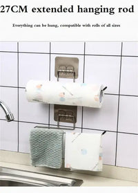Kitchen paper towel stand glue toilet rack towel hang tissue dispenser roll napkin cabinet storage accessories 2 pieces