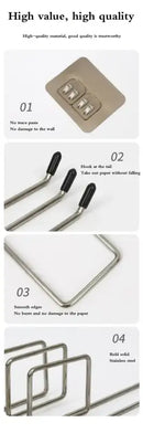 Kitchen paper towel stand glue toilet rack towel hang tissue dispenser roll napkin cabinet storage accessories 2 pieces