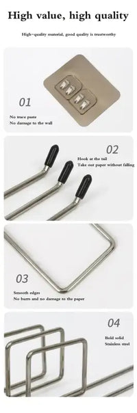 Kitchen paper towel stand glue toilet rack towel hang tissue dispenser roll napkin cabinet storage accessories 2 pieces