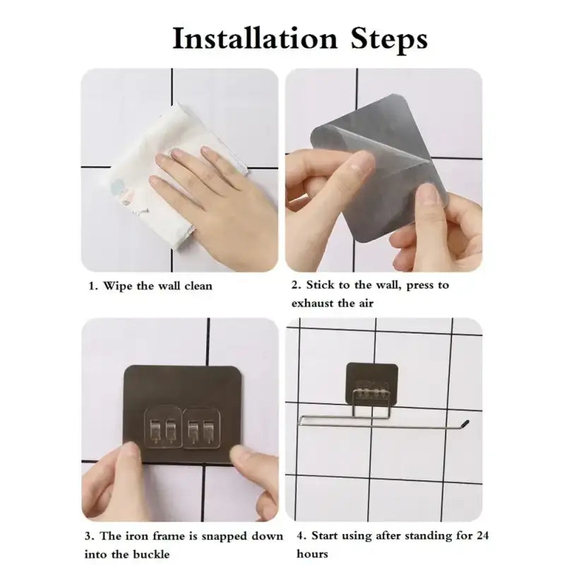 Kitchen paper towel stand glue toilet rack towel hang tissue dispenser roll napkin cabinet storage accessories 2 pieces