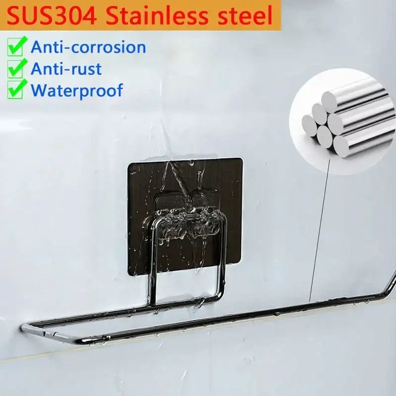 Kitchen paper towel stand glue toilet rack towel hang tissue dispenser roll napkin cabinet storage accessories 2 pieces