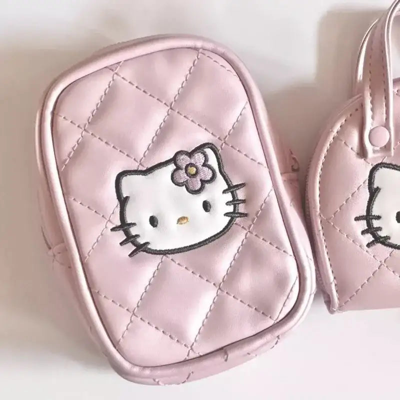 Sweet Hello Kitty Pink Purse Sanrio Embroidery Birthday Gift