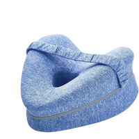 Blue trendy ergoleg relief pillow with removable cover for ultimate leg support