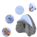 Gray and blue ergoleg relief pillow for leg support and sciatic pain relief