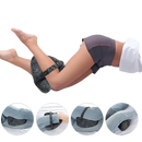 Leg-positioning pillow with strap for ergoleg relief pillow and leg support to relieve sciatica