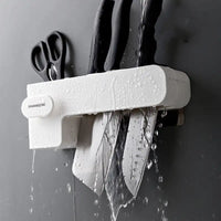 KnifeNest: Elegant Kitchen Knife Rack Solution - White