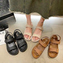 2025 Summer New Women’s Sandals Flat Bottom Korean Edition Fashion Outerwear Casual Beach Strap Velcro Sandals Women’s
