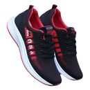 Black and red athletic shoes.