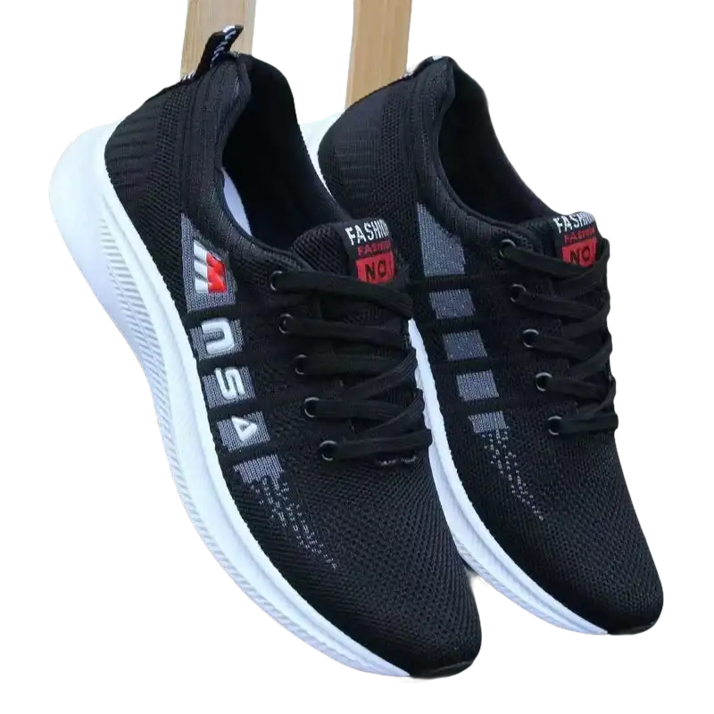 Comfy Black White Lightweight Sports Shoes