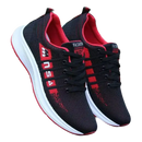 Black and red athletic shoes.