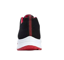 Black and red athletic shoe.