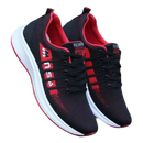 Black and red athletic shoes.