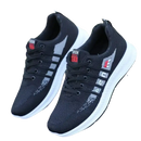 Pair of black and white athletic shoes.