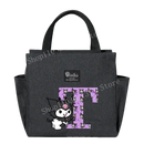 Gray lunch bag with cartoon character.