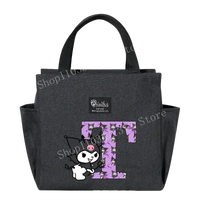 Gray lunch bag with cartoon character.