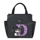 Gray lunch bag with cartoon character.