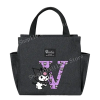 Gray lunch bag with cartoon character.