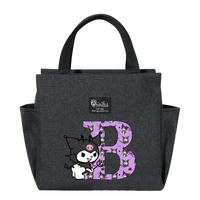 Gray lunch bag with cartoon character.
