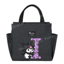 Gray lunch bag with cartoon character.