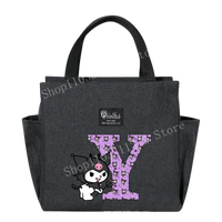 Gray lunch bag with cartoon character.