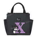Gray lunch bag with Kuromi design.