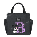 Gray lunch bag with Kuromi design.