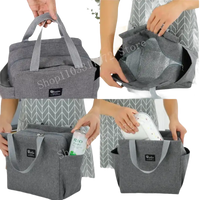 Gray insulated lunch bag.
