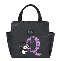 Gray tote bag with cartoon character.