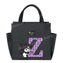 Gray tote bag with cartoon character.
