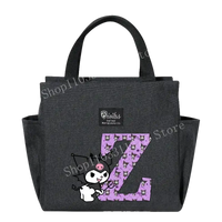 Gray tote bag with cartoon character.