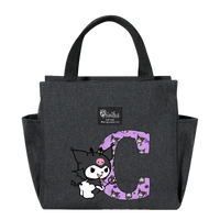 Gray tote bag with cartoon character.