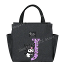 Gray tote bag with cartoon character.