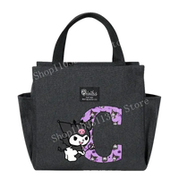 Gray tote bag with Kuromi design.