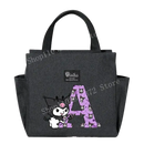 Gray lunch bag with cartoon character.