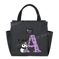 Gray lunch bag with cartoon character.