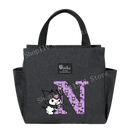 Gray lunch bag with cartoon character.