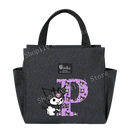 Gray tote bag with cartoon character.