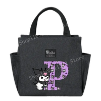 Gray tote bag with cartoon character.