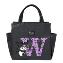 Gray lunch bag with Kuromi design.